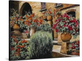 I Gerani Sulla Scala-Guido Borelli-Stretched Canvas