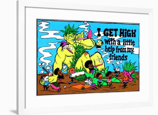 I Get High-null-Framed Blacklight Poster