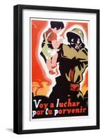 I Go to Fight for Your Future', Poster Issued by the General Union of Workers in Spain, 1938-null-Framed Giclee Print