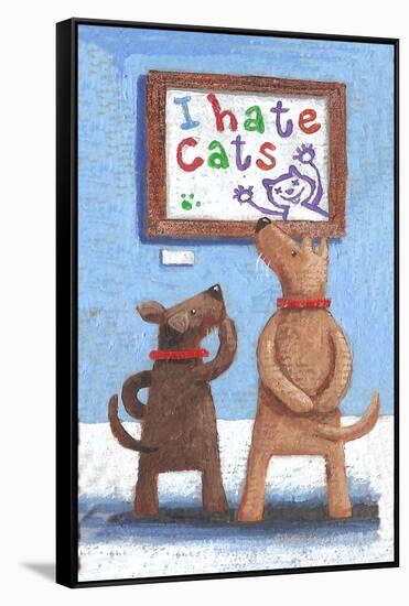 I Hate Cats (Variant 1)-Peter Adderley-Framed Stretched Canvas