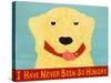 I Have Never Been So Hungry Yel Banner-Stephen Huneck-Stretched Canvas