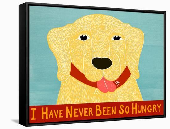 I Have Never Been So Hungry Yel Banner-Stephen Huneck-Framed Stretched Canvas