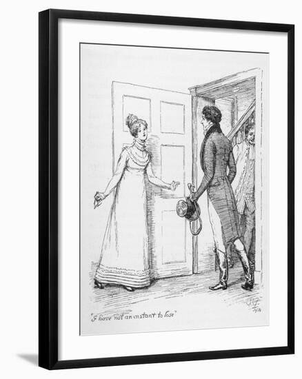 "I Have Not an Instant to Lose" Says Elizabeth Bennet to Mr. Darcy-Hugh Thomson-Framed Premium Photographic Print