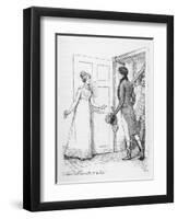 "I Have Not an Instant to Lose" Says Elizabeth Bennet to Mr. Darcy-Hugh Thomson-Framed Premium Photographic Print