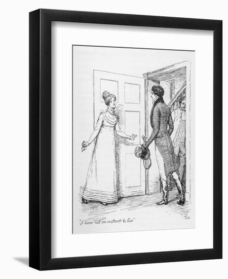 "I Have Not an Instant to Lose" Says Elizabeth Bennet to Mr. Darcy-Hugh Thomson-Framed Premium Photographic Print