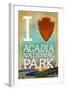 I Heart Acadia National Park, Maine-Lantern Press-Framed Art Print