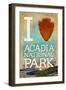 I Heart Acadia National Park, Maine-Lantern Press-Framed Art Print