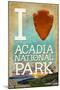 I Heart Acadia National Park, Maine-Lantern Press-Mounted Art Print