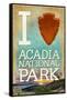 I Heart Acadia National Park, Maine-Lantern Press-Framed Stretched Canvas