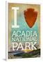 I Heart Acadia National Park, Maine-Lantern Press-Framed Art Print