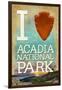 I Heart Acadia National Park, Maine-Lantern Press-Framed Art Print