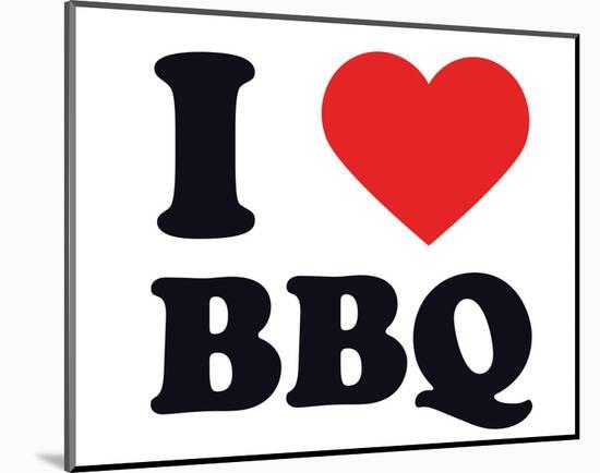 I Heart BBQ-null-Mounted Giclee Print