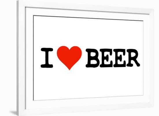 I Heart Beer College Humor-null-Framed Art Print