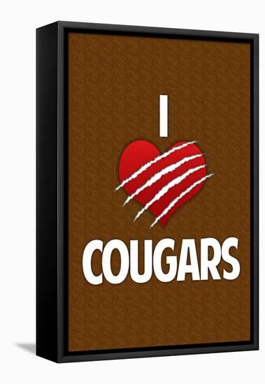 I Heart Cougars Humor Print Poster-null-Framed Stretched Canvas