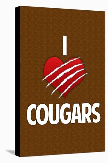 I Heart Cougars Humor Print Poster-null-Stretched Canvas