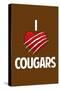 I Heart Cougars Humor Print Poster-null-Stretched Canvas