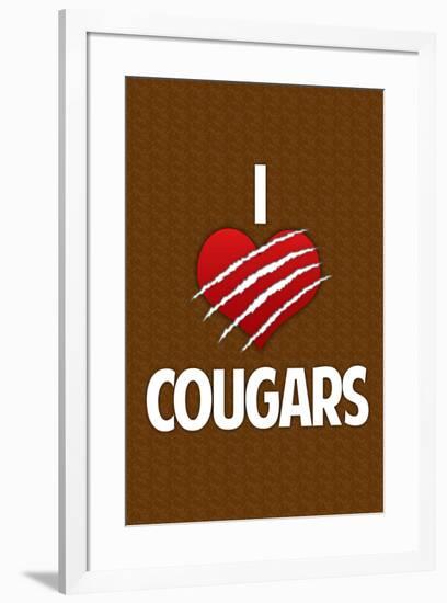 I Heart Cougars Humor Print Poster-null-Framed Poster