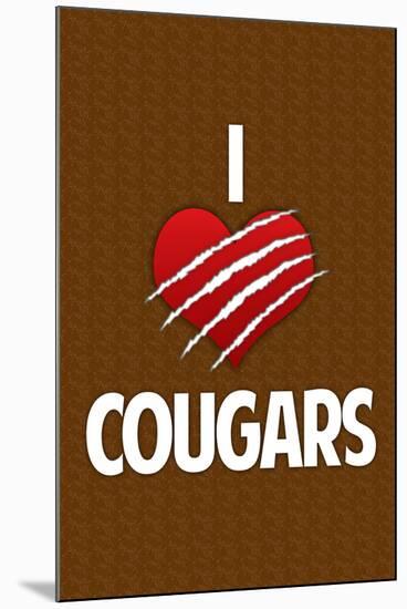 I Heart Cougars Humor Print Poster-null-Mounted Poster