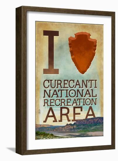 I Heart Curecanti National Recreation Area-Lantern Press-Framed Art Print