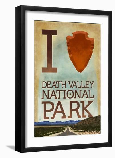 I Heart Death Valley National Park-Lantern Press-Framed Art Print