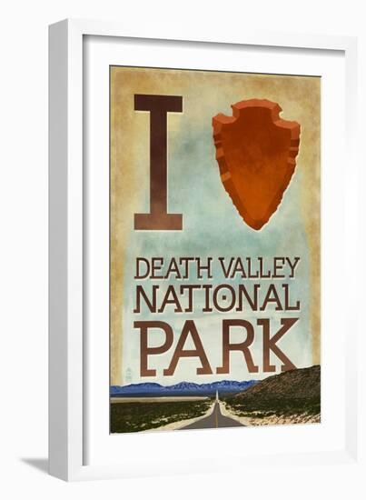 I Heart Death Valley National Park-Lantern Press-Framed Art Print