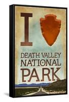 I Heart Death Valley National Park-Lantern Press-Framed Stretched Canvas