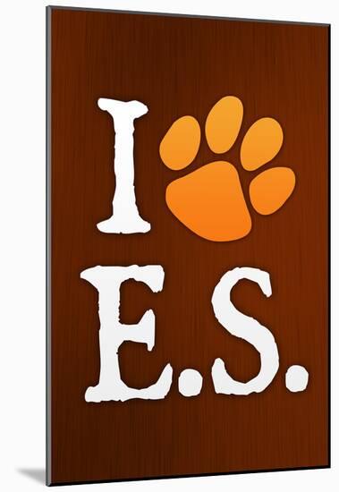 I Heart E.S. Paw-Print Music Poster-null-Mounted Poster