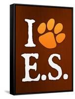 I Heart E.S. Paw-Print Music Poster-null-Framed Stretched Canvas