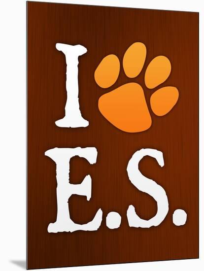 I Heart E.S. Paw-Print Music Poster-null-Mounted Poster