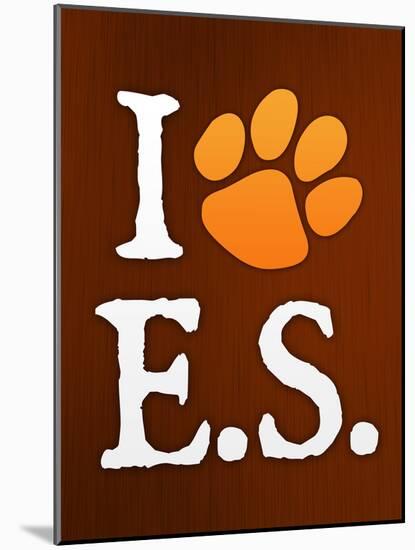 I Heart E.S. Paw-Print Music Poster-null-Mounted Poster