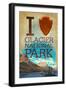 I Heart Glacier National Park, Montana-Lantern Press-Framed Art Print