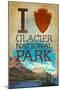 I Heart Glacier National Park, Montana-Lantern Press-Mounted Art Print