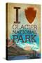 I Heart Glacier National Park, Montana-Lantern Press-Stretched Canvas