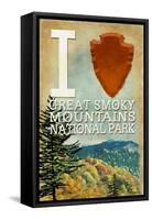 I Heart Great Smoky Mountains National Park-Lantern Press-Framed Stretched Canvas