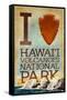 I Heart Hawaii Volcanoes National Park-Lantern Press-Framed Stretched Canvas