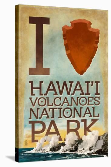 I Heart Hawaii Volcanoes National Park-Lantern Press-Stretched Canvas