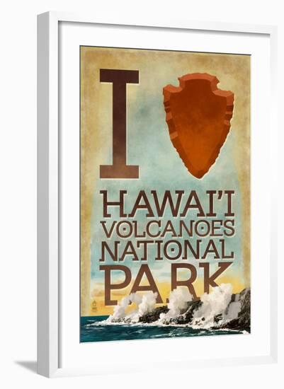 I Heart Hawaii Volcanoes National Park-Lantern Press-Framed Art Print