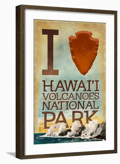 I Heart Hawaii Volcanoes National Park-Lantern Press-Framed Art Print