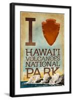 I Heart Hawaii Volcanoes National Park-Lantern Press-Framed Art Print