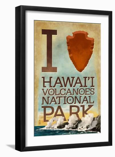 I Heart Hawaii Volcanoes National Park-Lantern Press-Framed Art Print