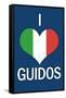 I Heart Italian Guidos Print Poster-null-Framed Stretched Canvas