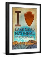 I Heart Lake Mead National Recreation Area-Lantern Press-Framed Art Print