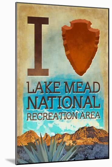 I Heart Lake Mead National Recreation Area-Lantern Press-Mounted Art Print
