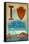 I Heart Lake Mead National Recreation Area-Lantern Press-Framed Stretched Canvas