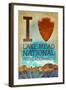 I Heart Lake Mead National Recreation Area-Lantern Press-Framed Art Print