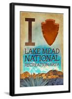 I Heart Lake Mead National Recreation Area-Lantern Press-Framed Art Print