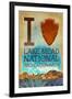 I Heart Lake Mead National Recreation Area-Lantern Press-Framed Art Print