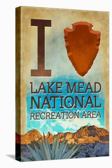 I Heart Lake Mead National Recreation Area-Lantern Press-Stretched Canvas