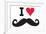 I Heart Love Mustaches Funny Poster-Ephemera-Framed Poster