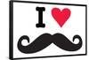 I Heart Love Mustaches Funny Poster-Ephemera-Framed Poster